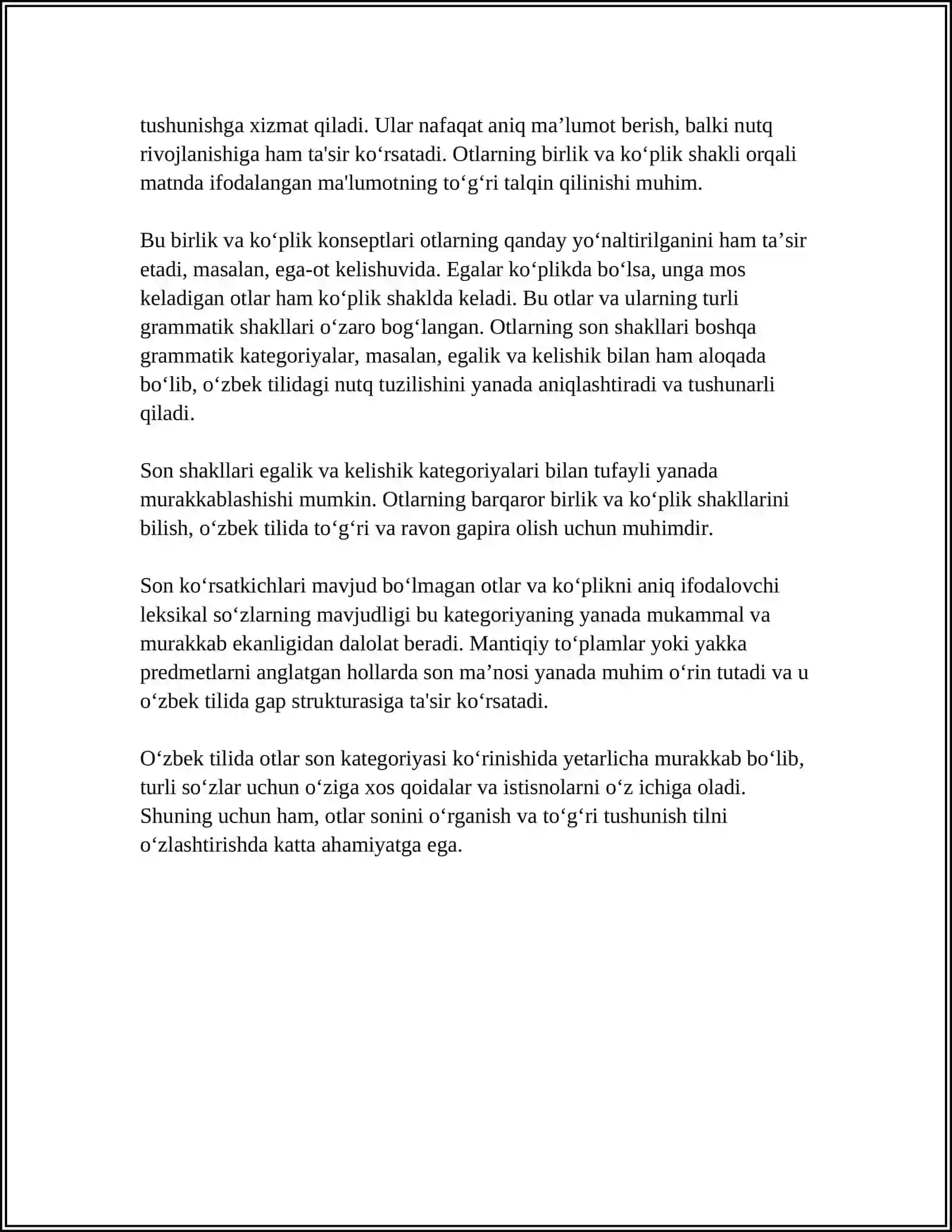OTLARDA SON, EGALIK VA KELISHIK KATEGORIYASI 4