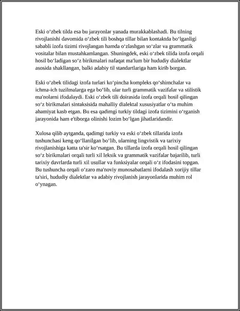 QADIMGI TURKIY VA ESKI OʻZBEK TILIDA IZOFA HAMDA SOʻZ BIRIKMASI TURLARI 4