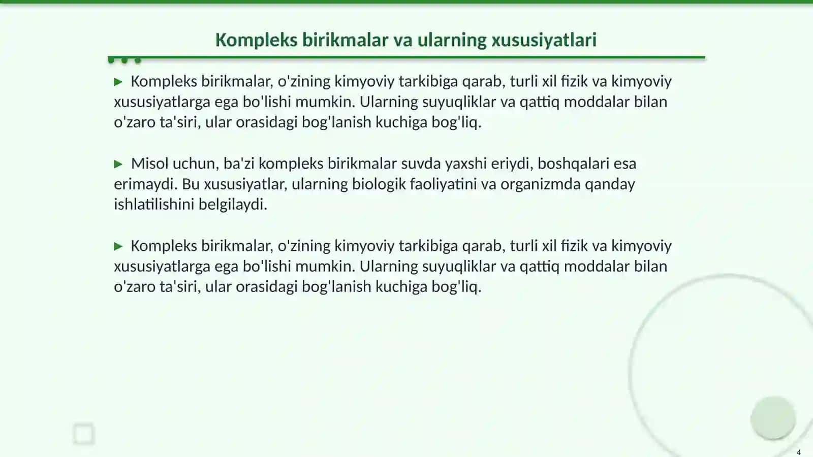Kompleks birikmalar-biologik faol birikmalar 4