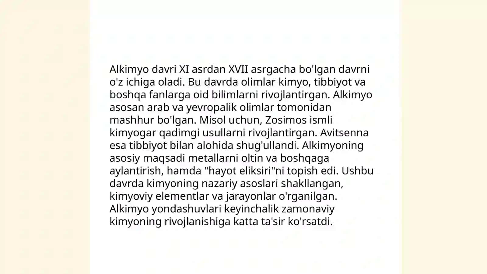 Kimyo fanining rivojlanish tarixiga oid maʼlumotlarni amaliy tahlil qilish 4