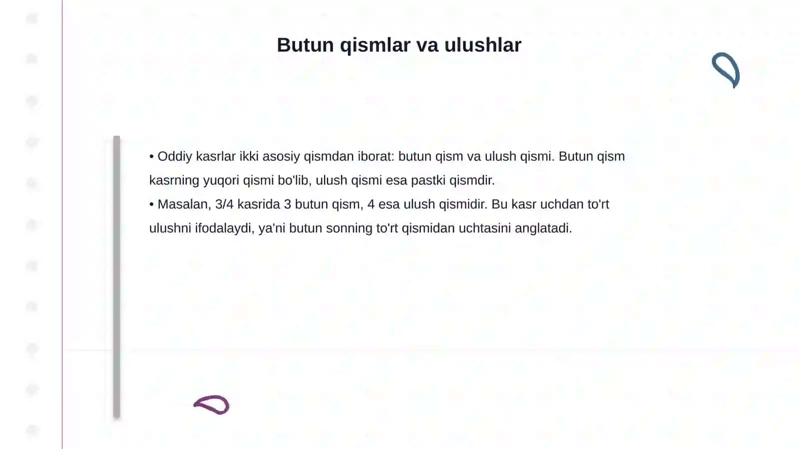Oddiy kasr turlari 4