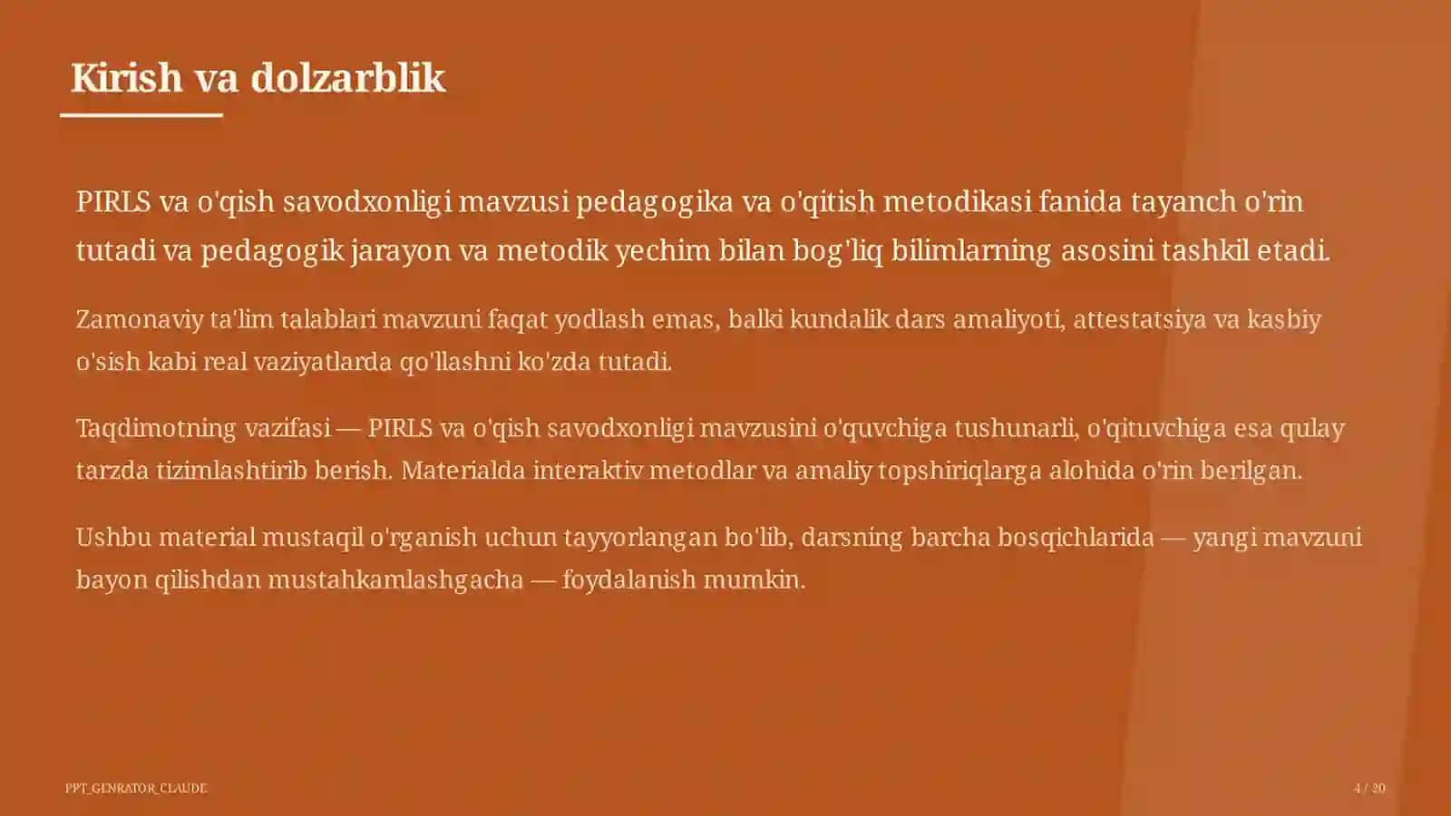 PIRLS va o'qish savodxonligi 4