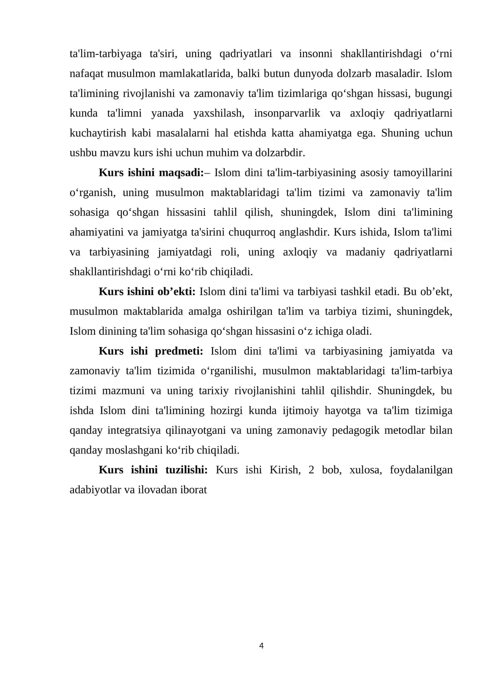 Islom dini yoyilishining ta'lim-tarbiyaga ta'siri. Musulmon maktablarida ta'lim tarbiya tizimi mazmuni 4
