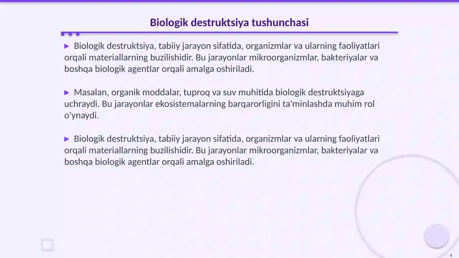 Fizik -mexanik destruktsiya va biologik destruktsiya 4