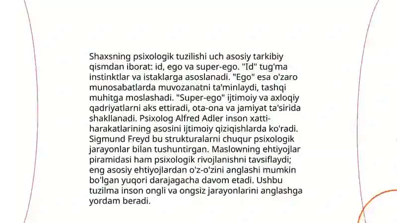 Psixologiya fanining tamoyillari psixologiyada shaxs 4