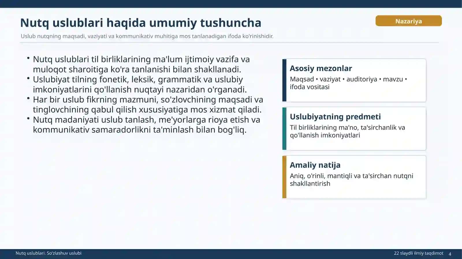 Nutq uslubi. Soʻzlashuv uslubi 4