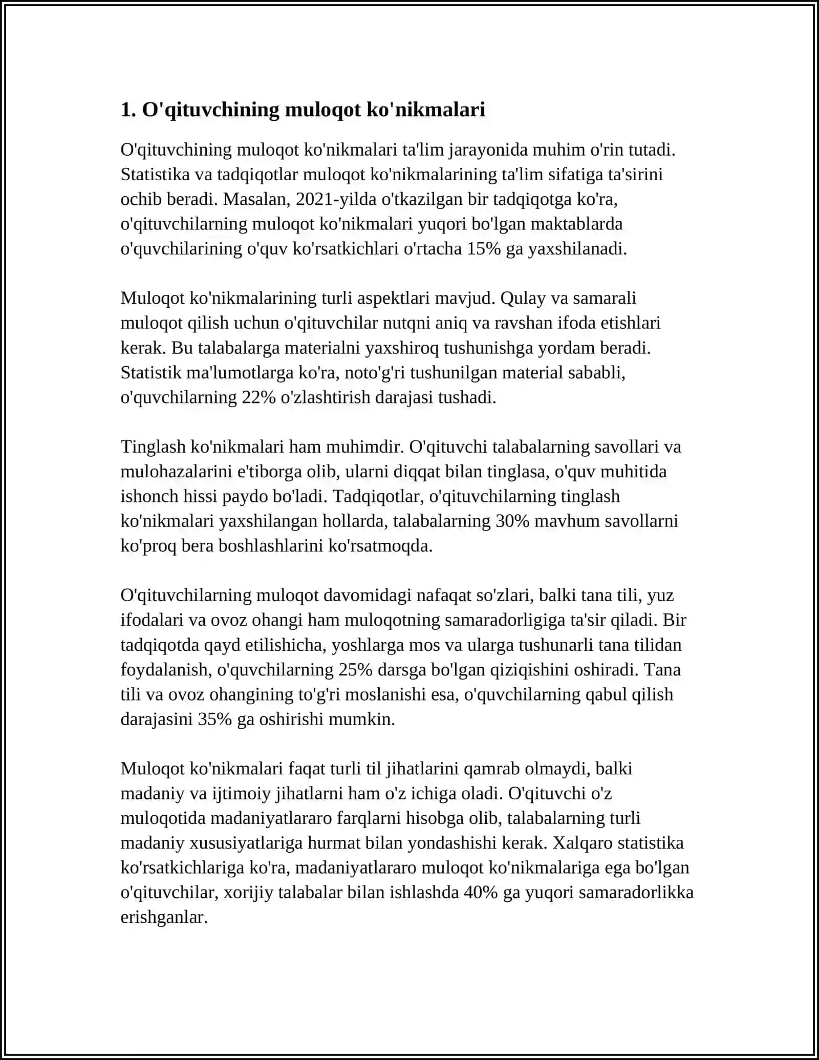 O'QITUVCHINING KASBIY KOMPETETLIK SIFATLARINI RIVOJLANTIRISH 4