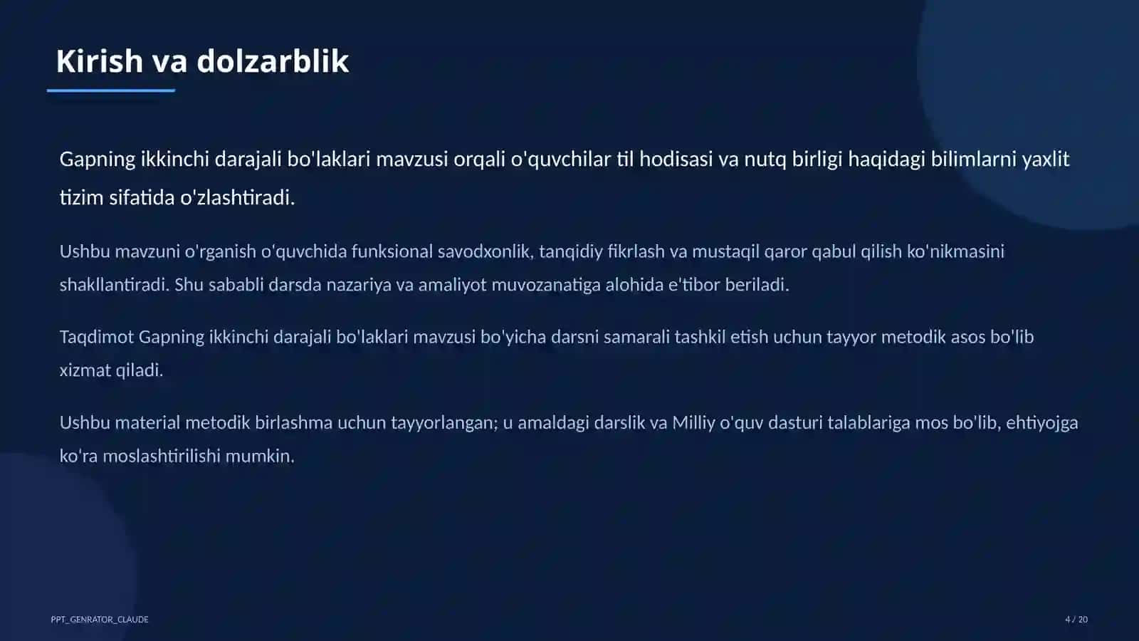 Gapning ikkinchi darajali bo'laklari (8-sinf) 4
