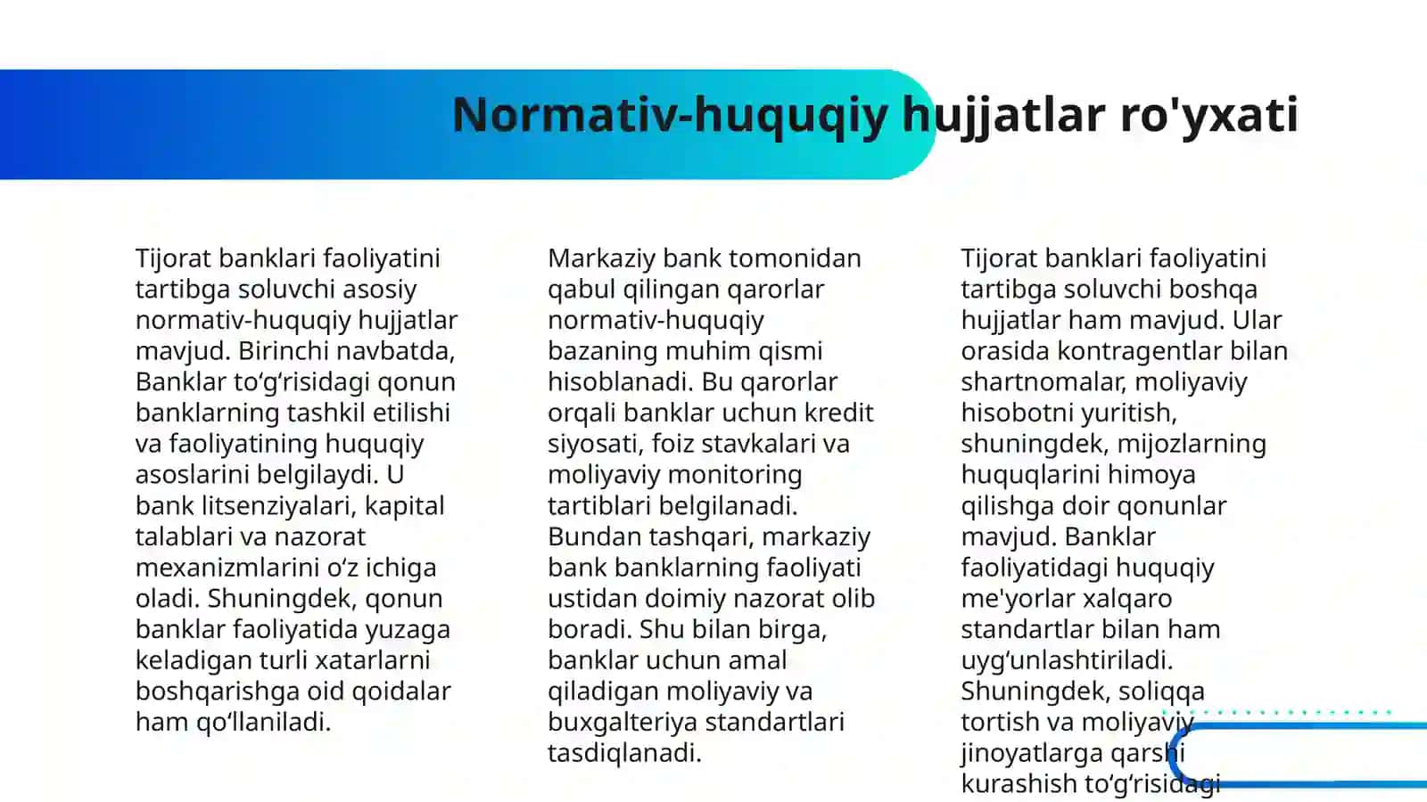 TIJORAT BANKLARI FAOLIYATINI TASHKIL ETISHNING HUQUQIY ASOSLARI 4