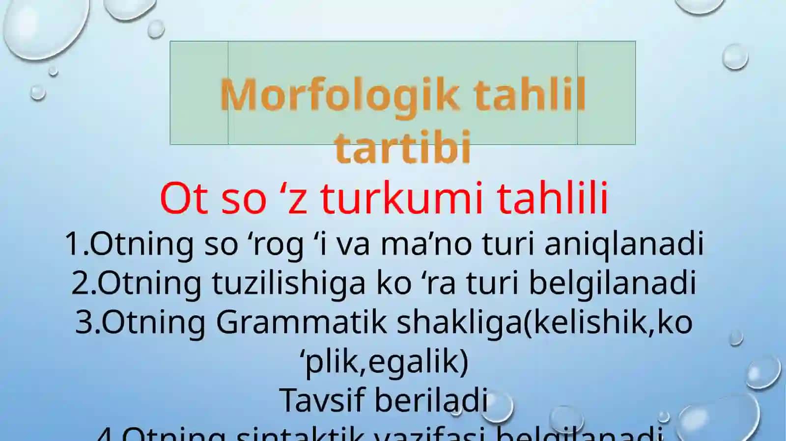 Morfologik tahlil 4