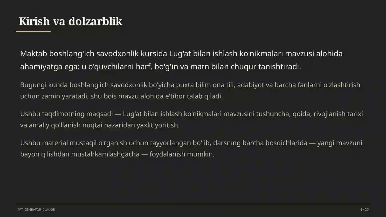 Lug'at bilan ishlash ko'nikmalari (4-sinf) 4