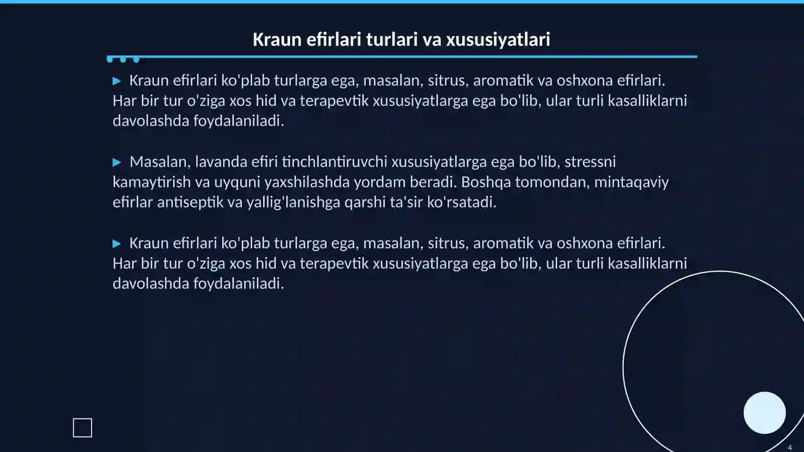 Kraun efirlari-dori vositalari sifatida 4