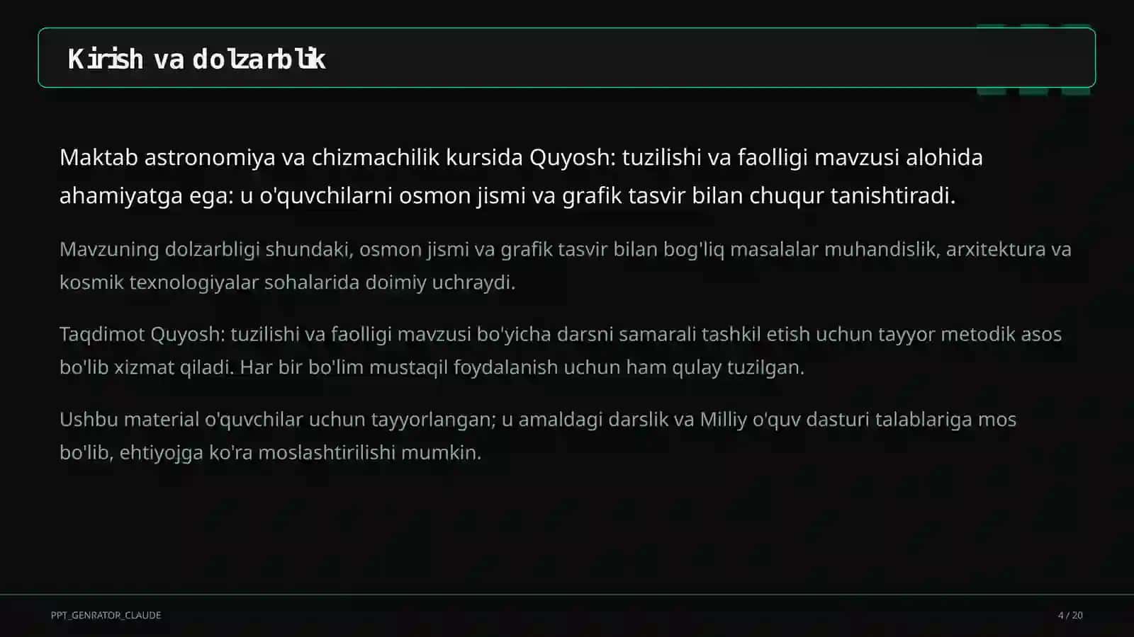 Quyosh: tuzilishi va faolligi (11-sinf) 4