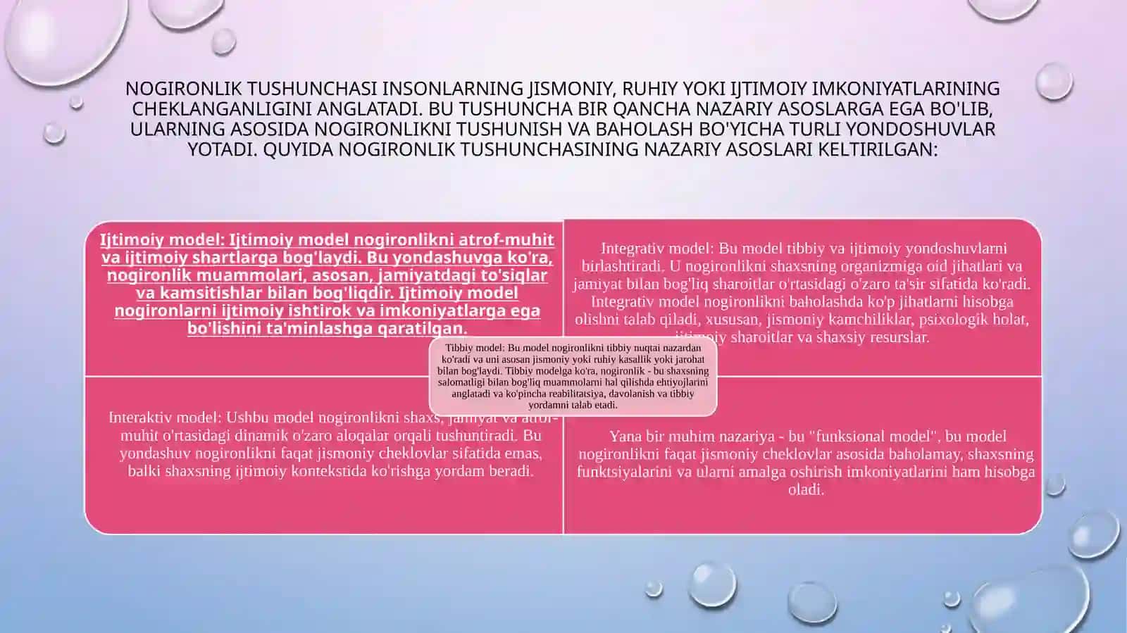 nogironlik va reabilitatsiya tushunchasi mohiyati, relibitatsiya turlari 4