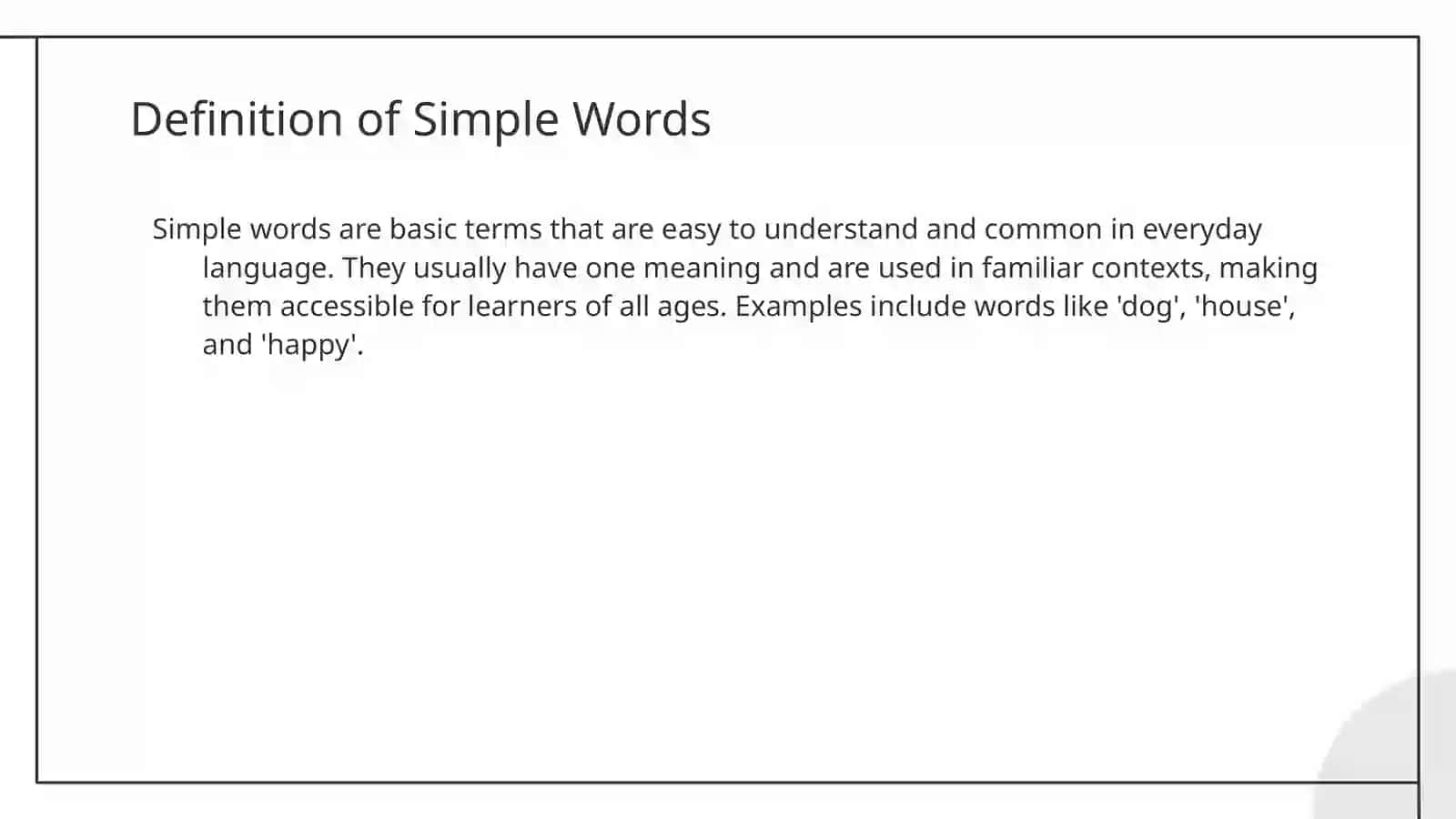 Understanding Simple Words 4