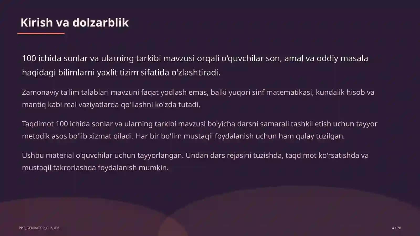 100 ichida sonlar va ularning tarkibi (2-sinf) 4