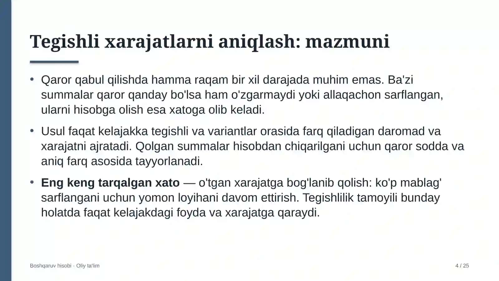 BOSHQARUV HISOBI · OLIY TA'LIM 4