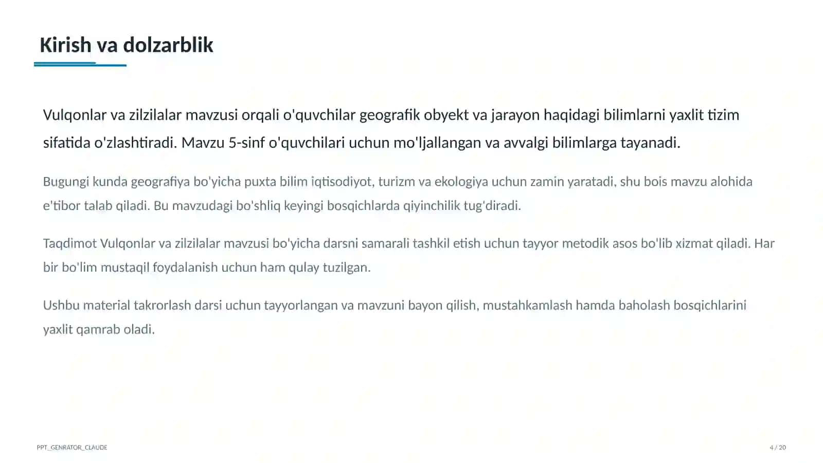 Vulqonlar va zilzilalar (5-sinf) 4