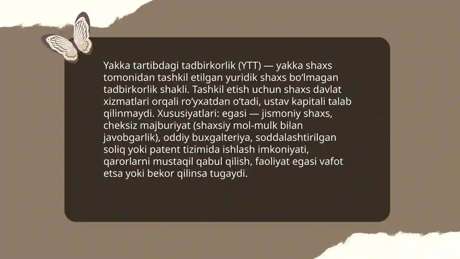 Tadbirkorlikning tashkiliy-huquqiy shakllari 4