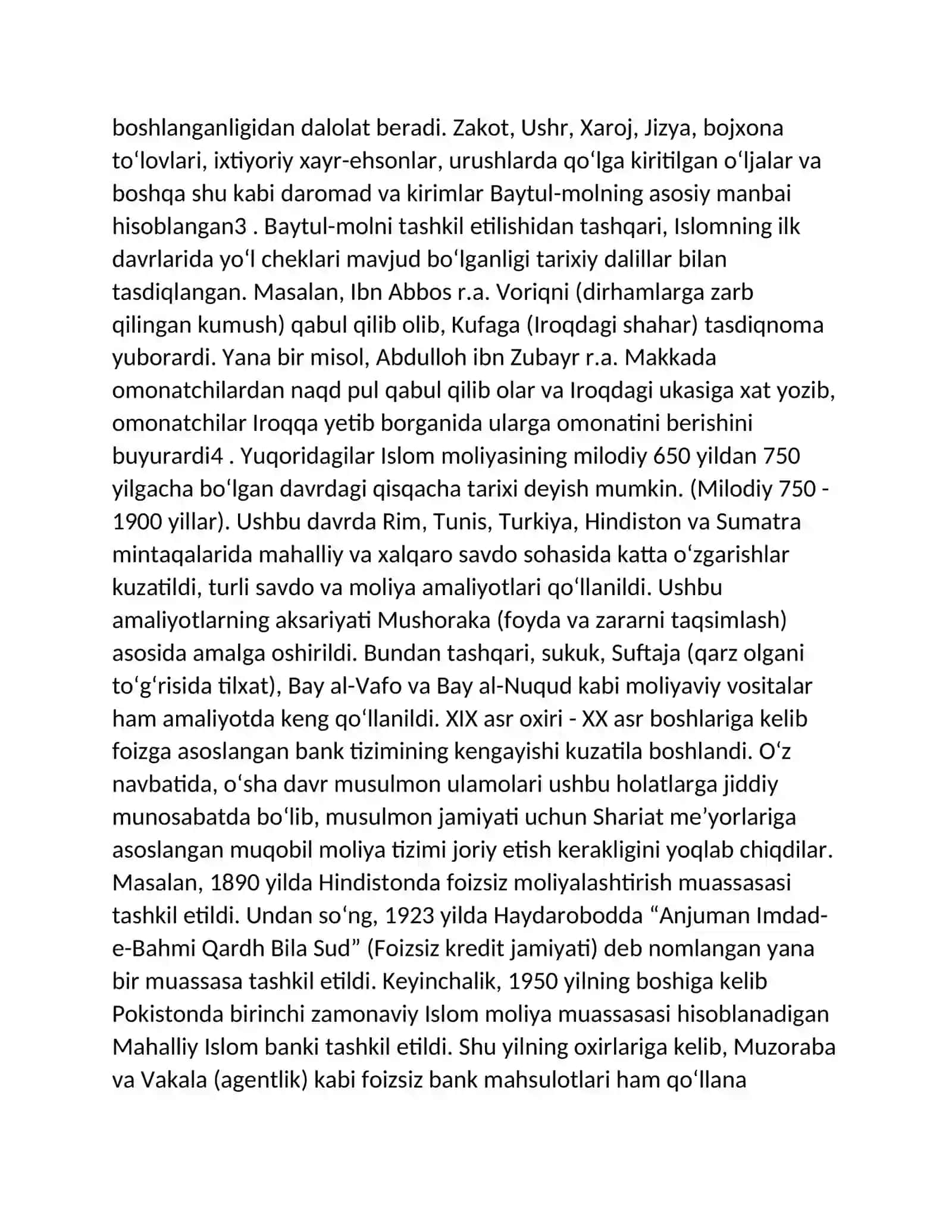 Islom moliyasining evolyutsiyasi 4