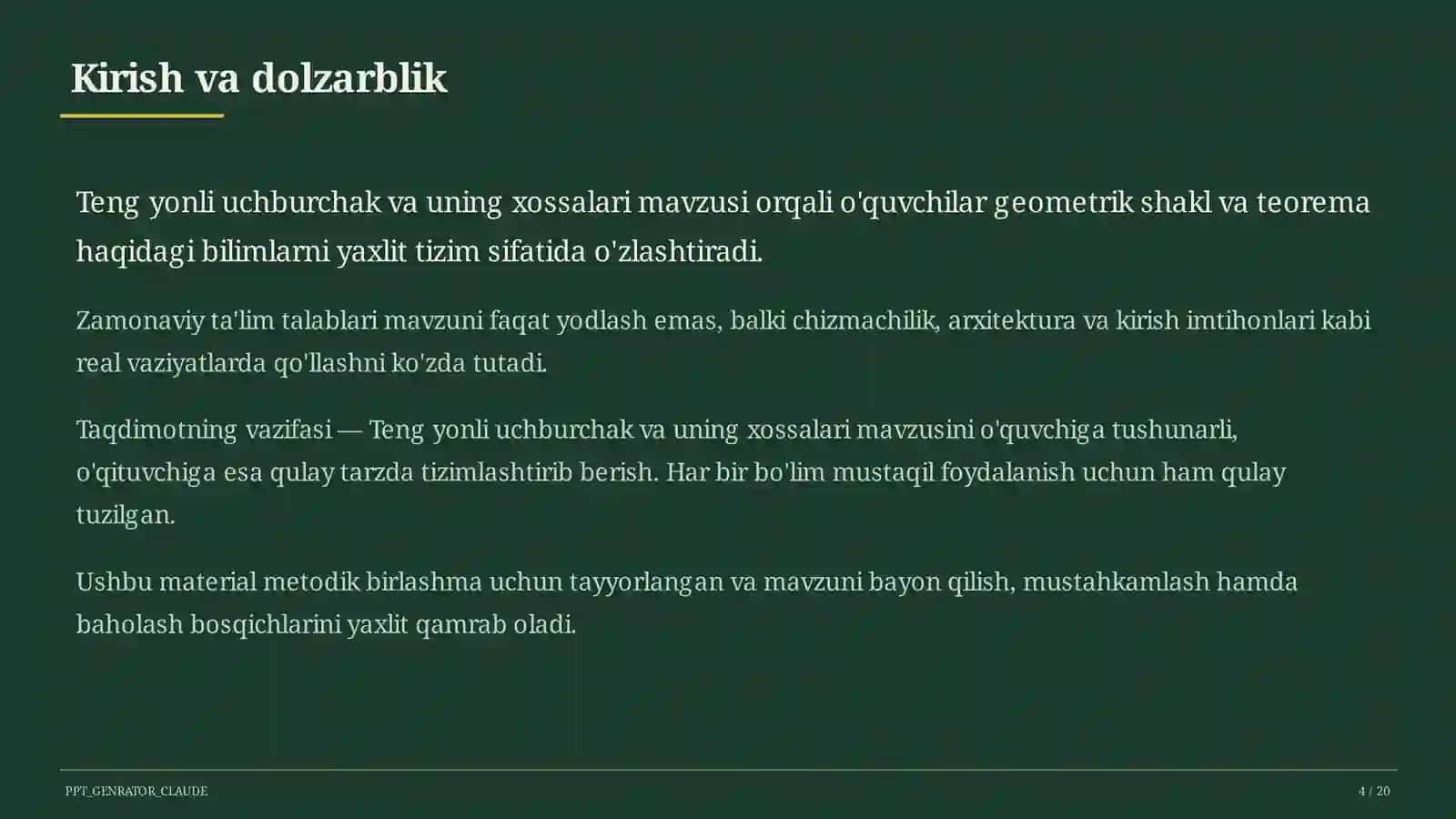 Geometriya (7–11) — metodik birlashma uchun 4