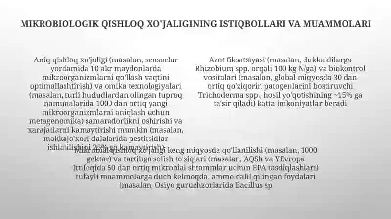 Mikroorganizmlarning qishloq ho‘jaligida,o‘simliklarni ximoya qilishda qo‘llanishi 4