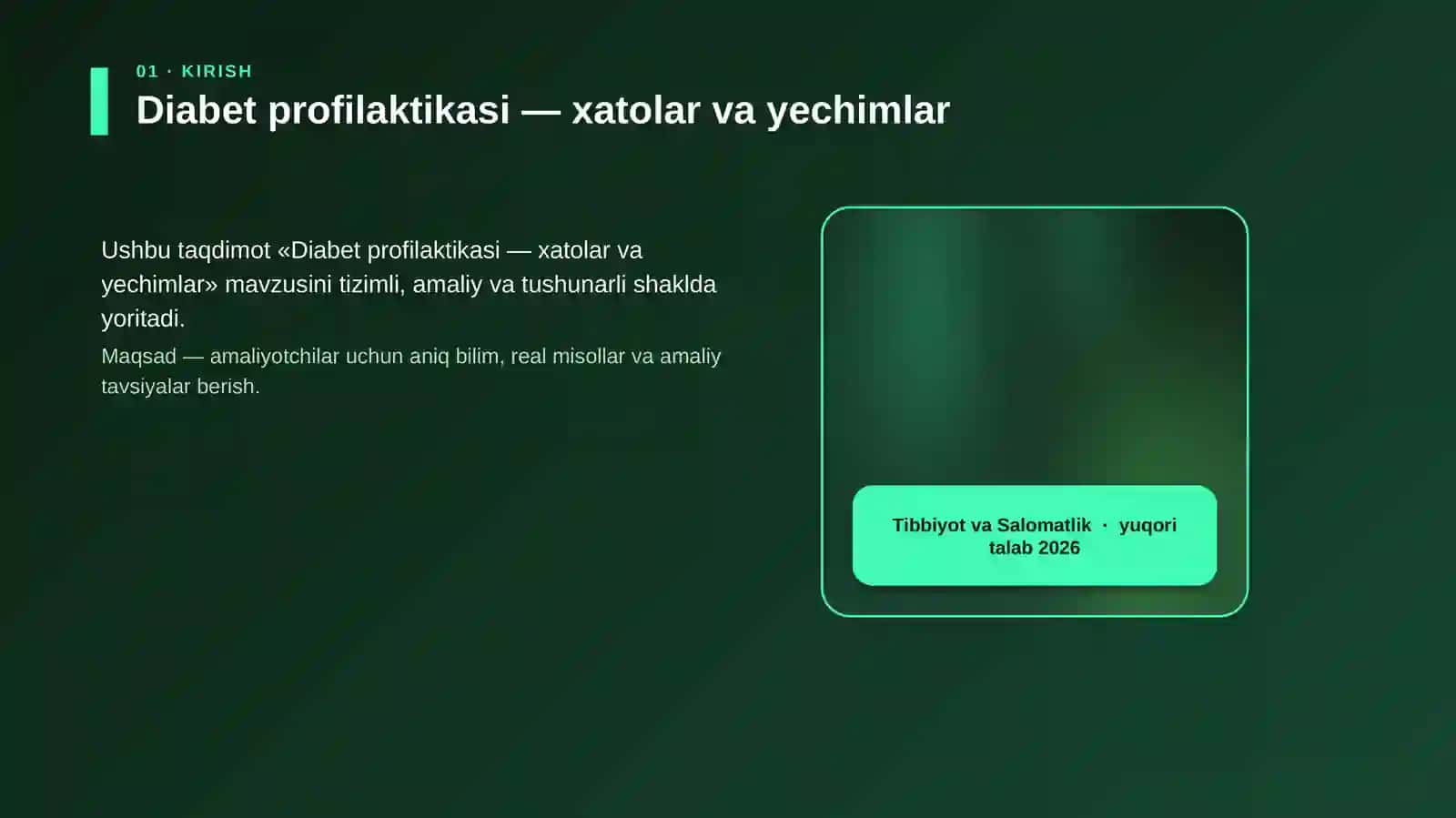 Diabet profilaktikasi — xatolar va yechimlar 4
