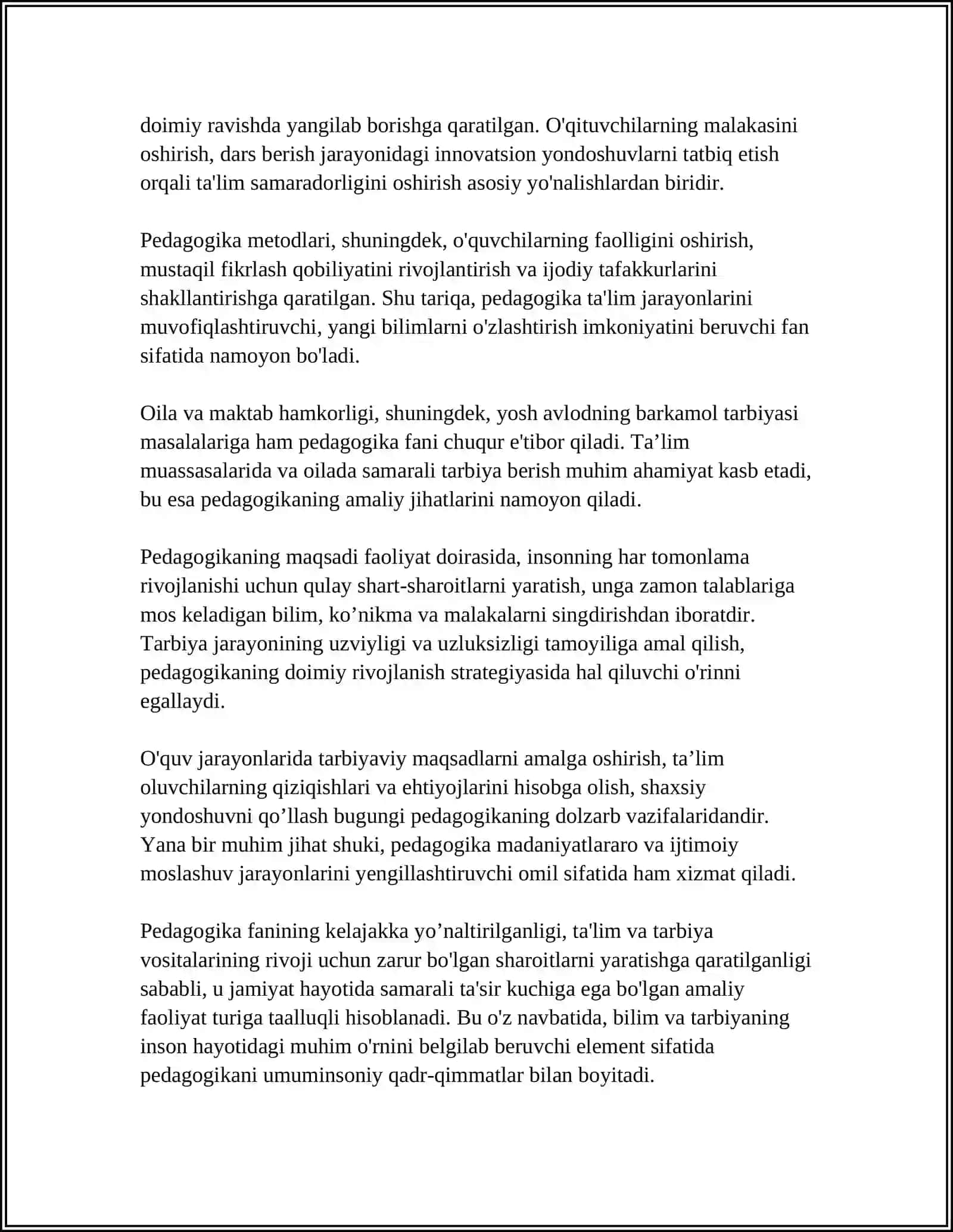 PEDAGOGIKA FANI VA UNING MAQSADI VA VAZIFALARI 4