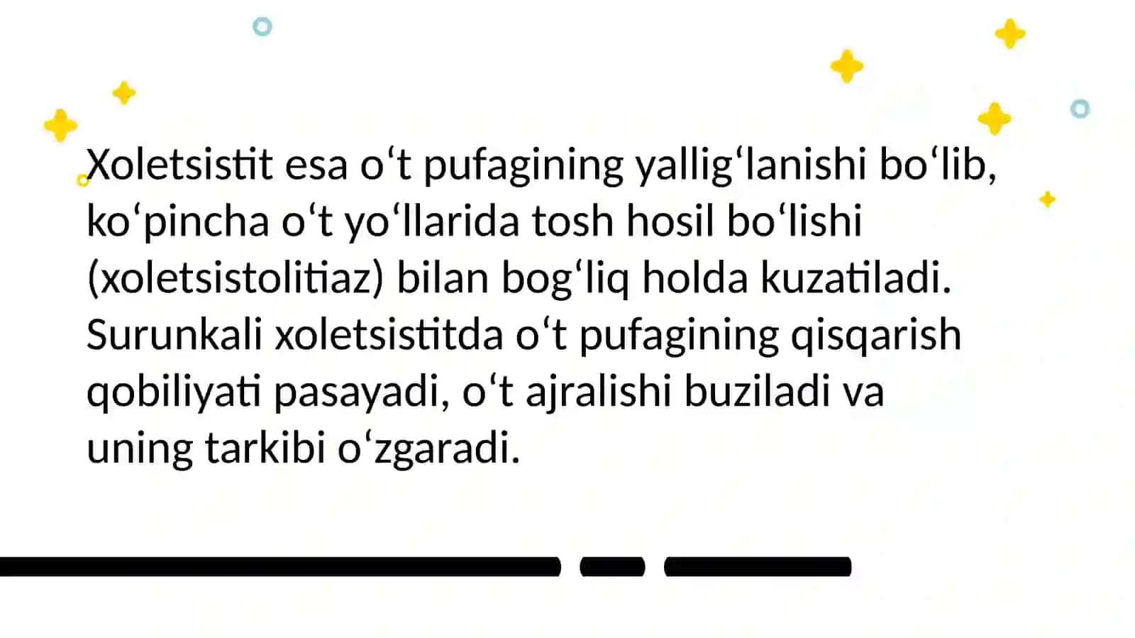 Surunkali gepatitlar va holetsistitlarda yogʻlar hazmlanishini buzilishi 4