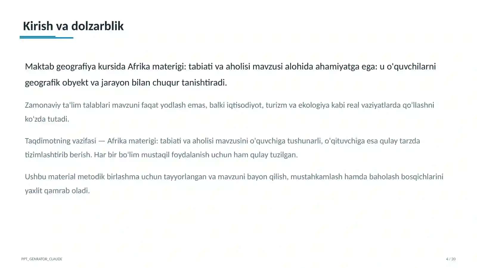 Afrika materigi: tabiati va aholisi (7-sinf) 4