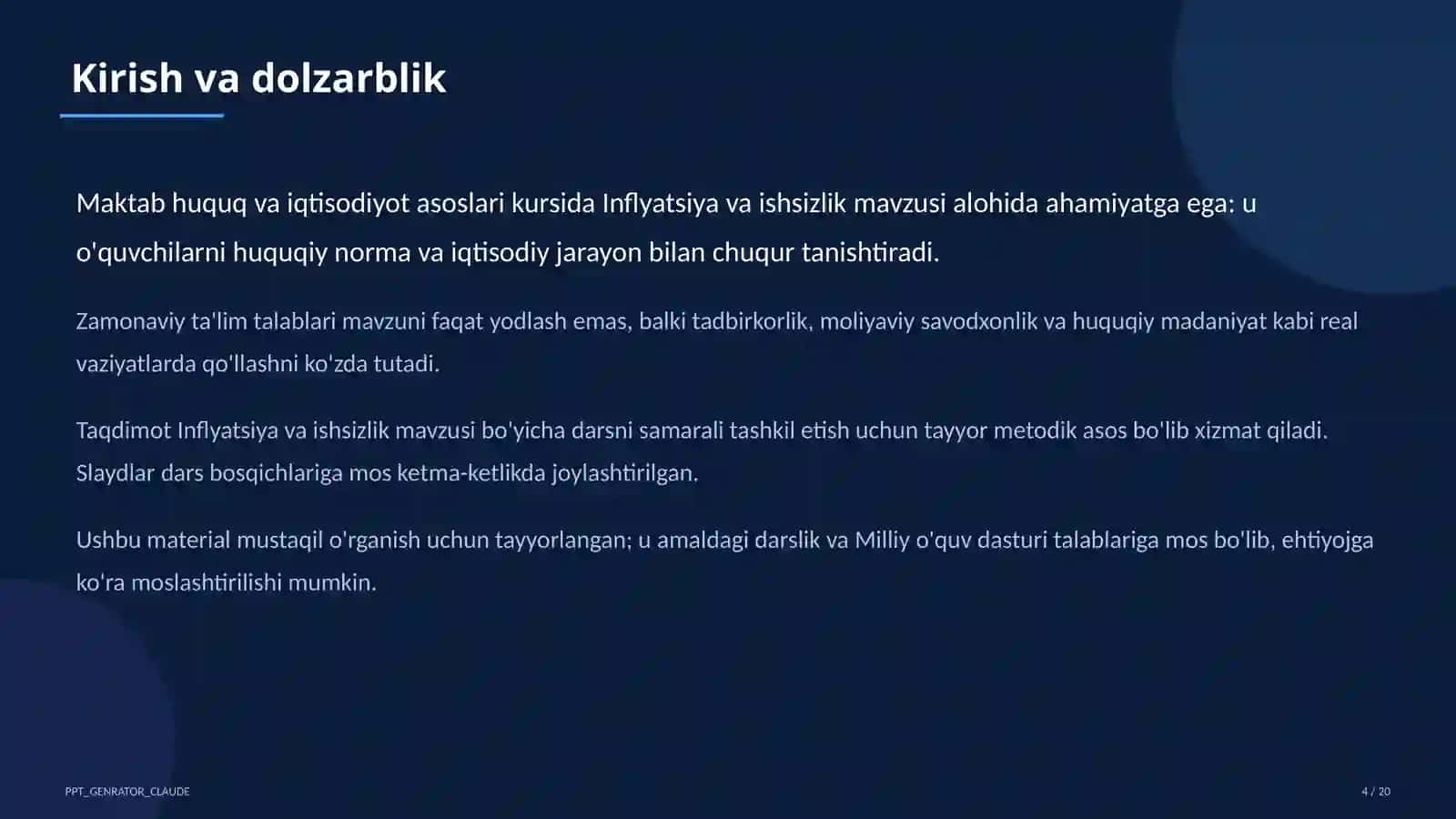 Inflyatsiya va ishsizlik (11-sinf) 4