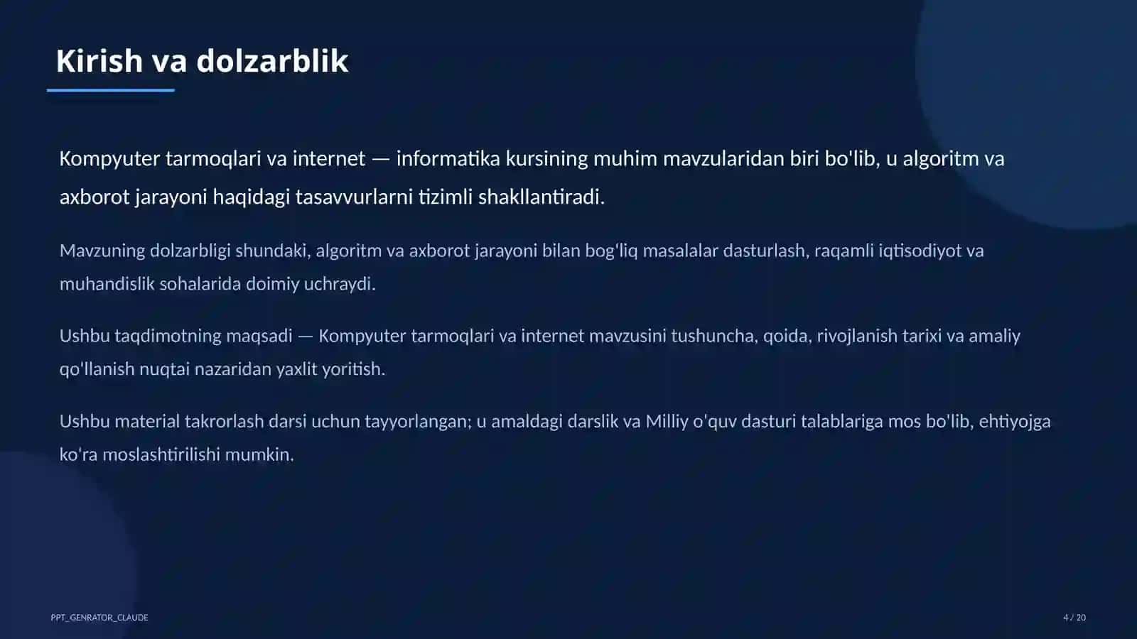 Kompyuter tarmoqlari va internet (9-sinf) 4