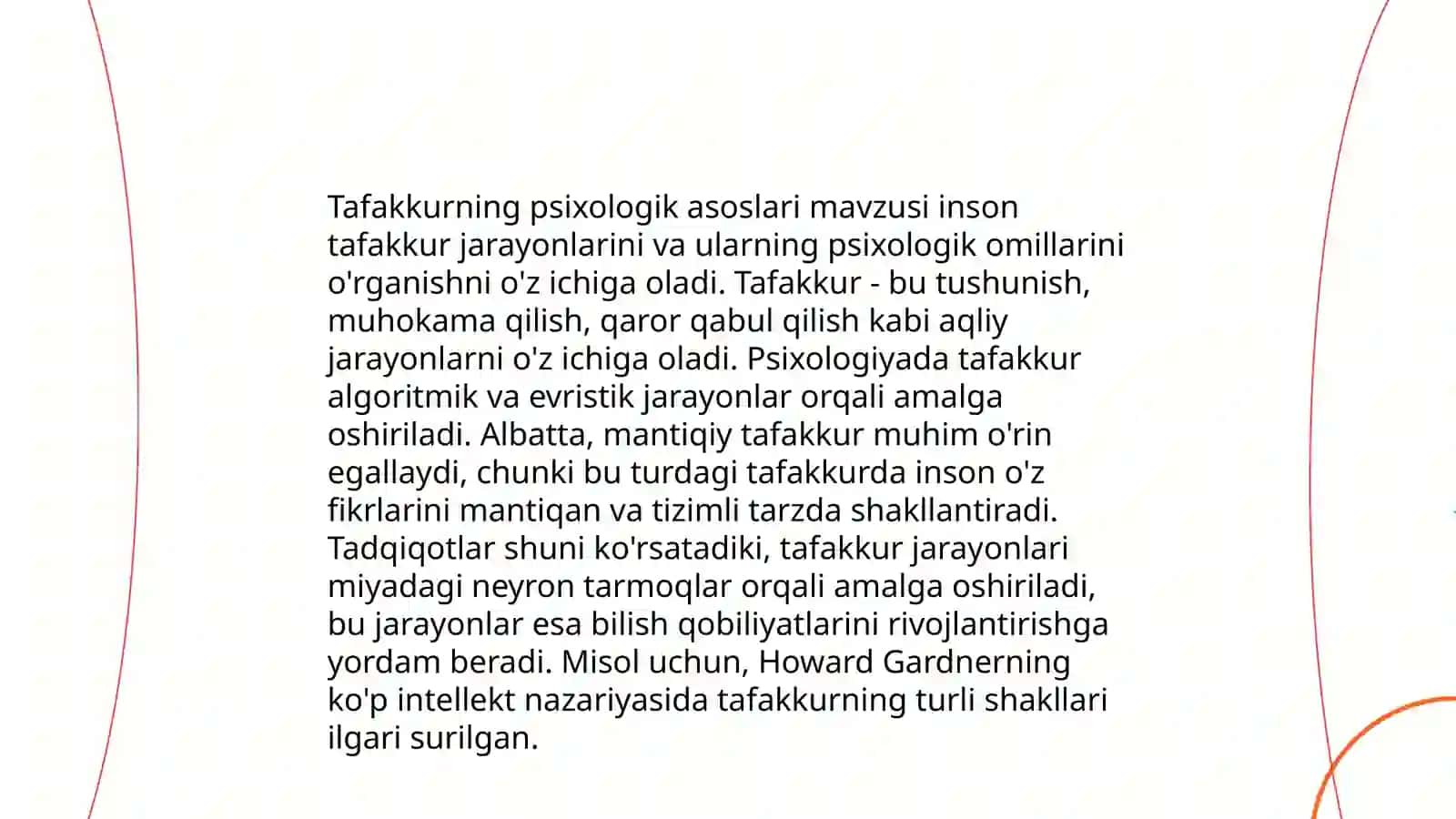 Tafakkur. Tafakkur borasidagi psixologik ta'limotlar 4