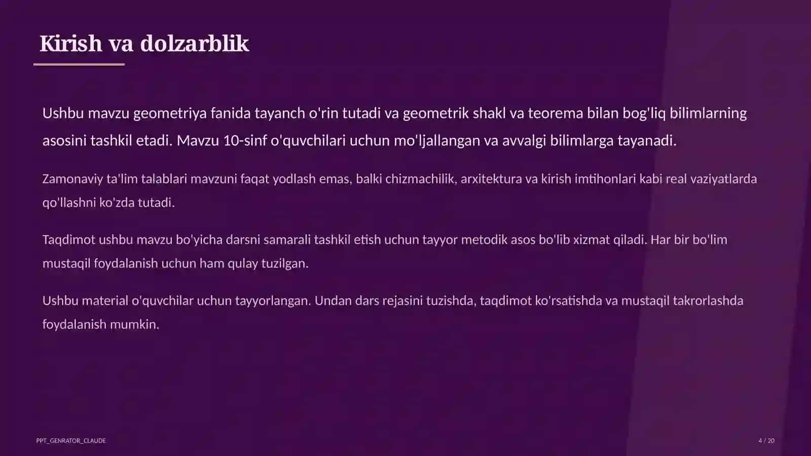 Fazoda perpendikulyarlik: uch perpendikulyar teoremasi (10-sinf) 4