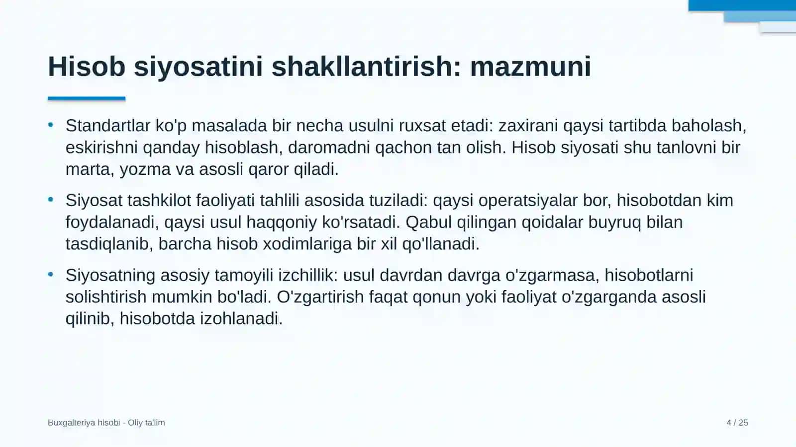 energetika nazorati inspeksiyalarida hisob siyosatini shakllantirish 9417 4