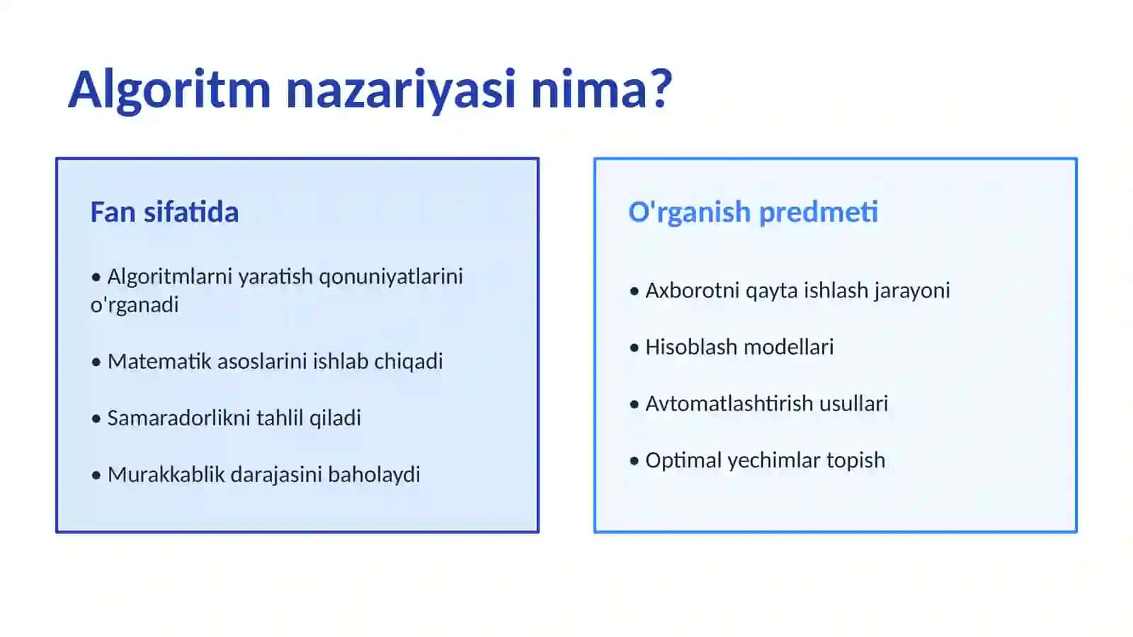 Algoritm nazariyasining maqsad va vazifalari 4