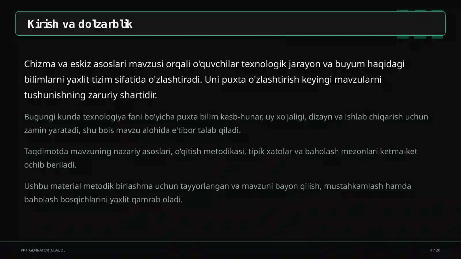 Chizma va eskiz asoslari (6-sinf) 4