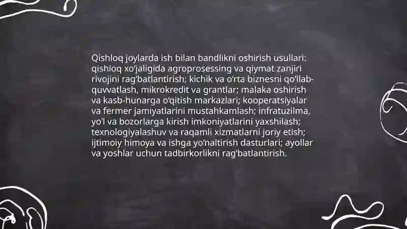 Aholi faravonligini oshirishda aholini ish bilan bandligini ta'minlash va ishsizlikni kamaytirish muammolari 4