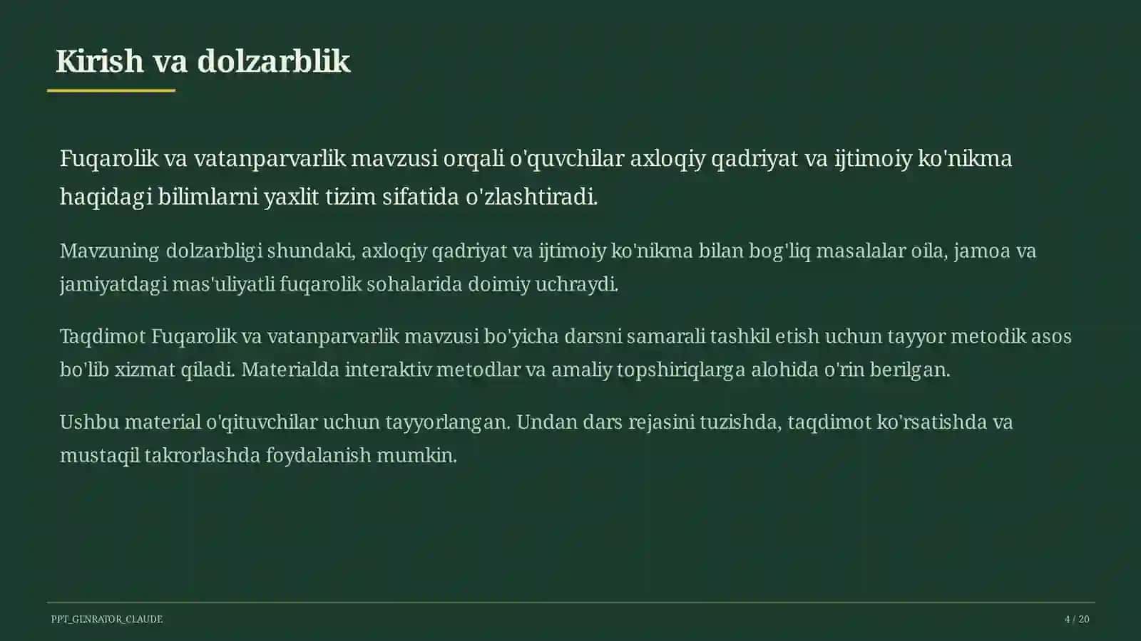 Fuqarolik va vatanparvarlik (8-sinf) 4