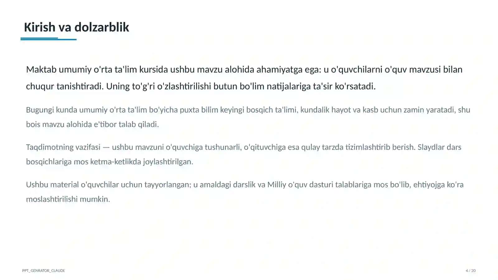 Kasbiy sertifikatlash darsi 4