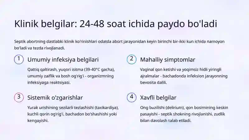 Septik abort: klinik belgilari va davolash taktikasi 4