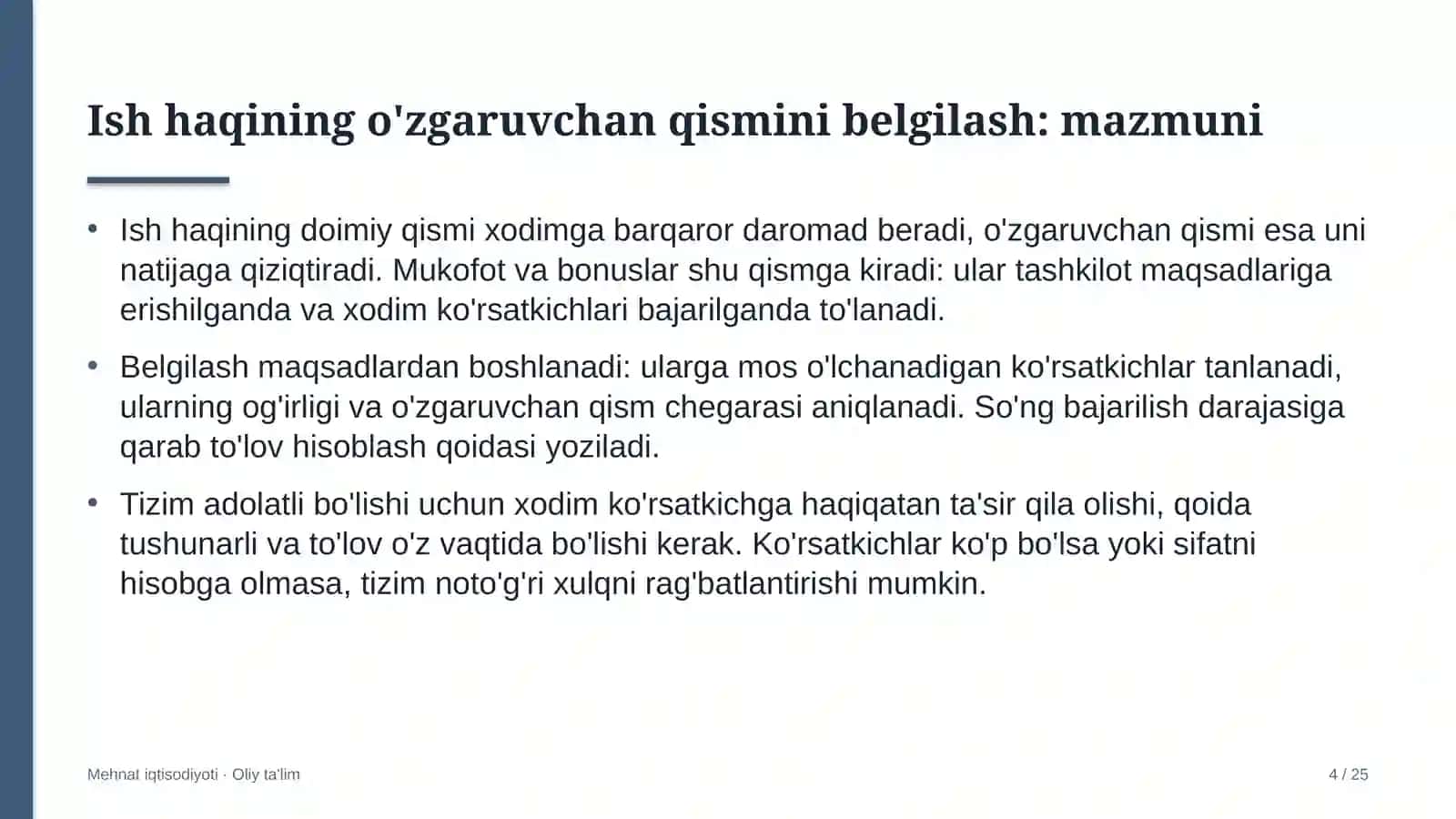 geodeziya va kartografiyada ish haqining o'zgaruvchan qismini belgilash 8157 4