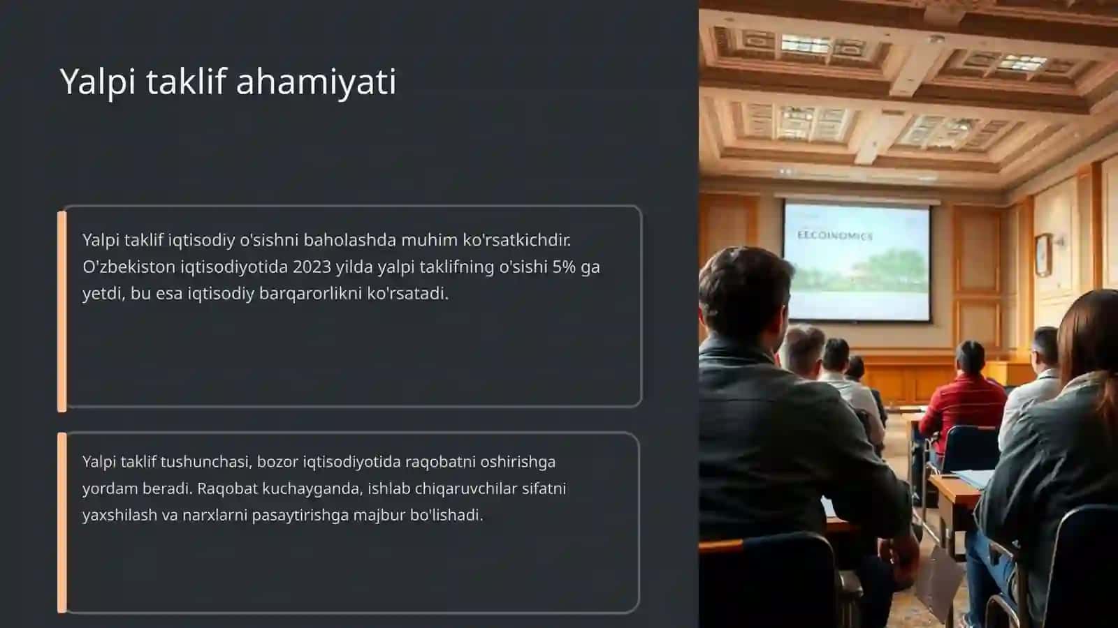 Yalpi taklif tushunchasi, yalpi taklif egri chizig‘i va uning miqdoriga ta’sir etuvchi omillar 4