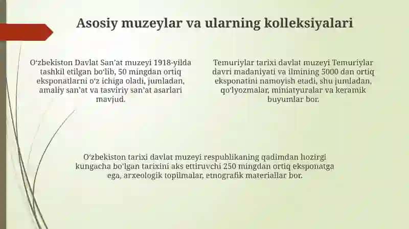 Oʻzbekiston muzeylari 4