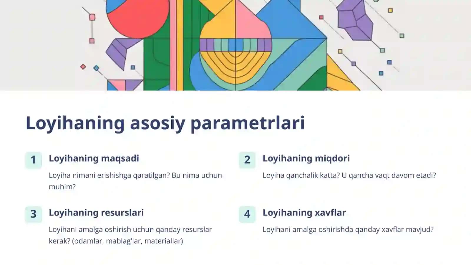 Biznes loyiha ish tarkibini ishlab chiqish va resurslarini boshqarish 4