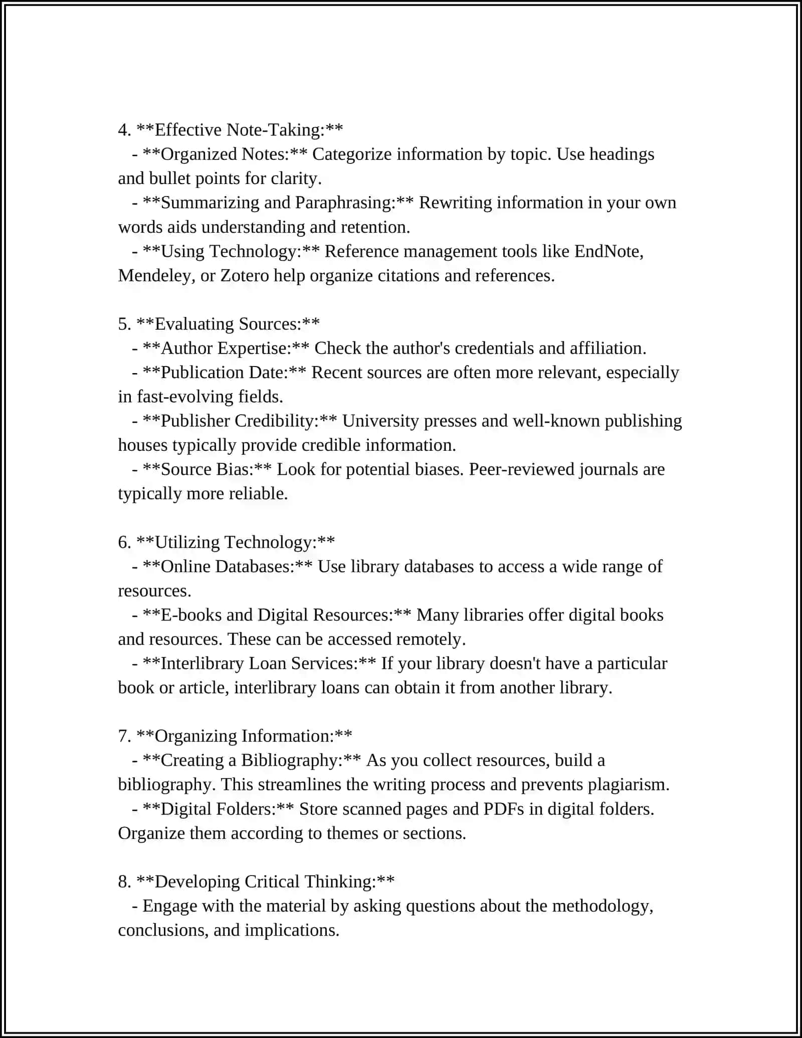 LIBRARY RESEARCH: STUDYING BEFORE EXAM 4