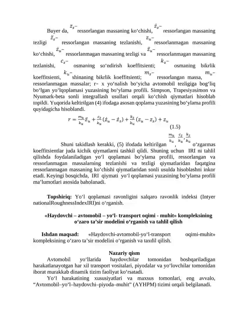 Avtomobil yo‘llarini ekspluatatsiya qilish bo‘yicha mamlakatimizda olib borilgan ilmiy tadqiqotlarning taxlili 4