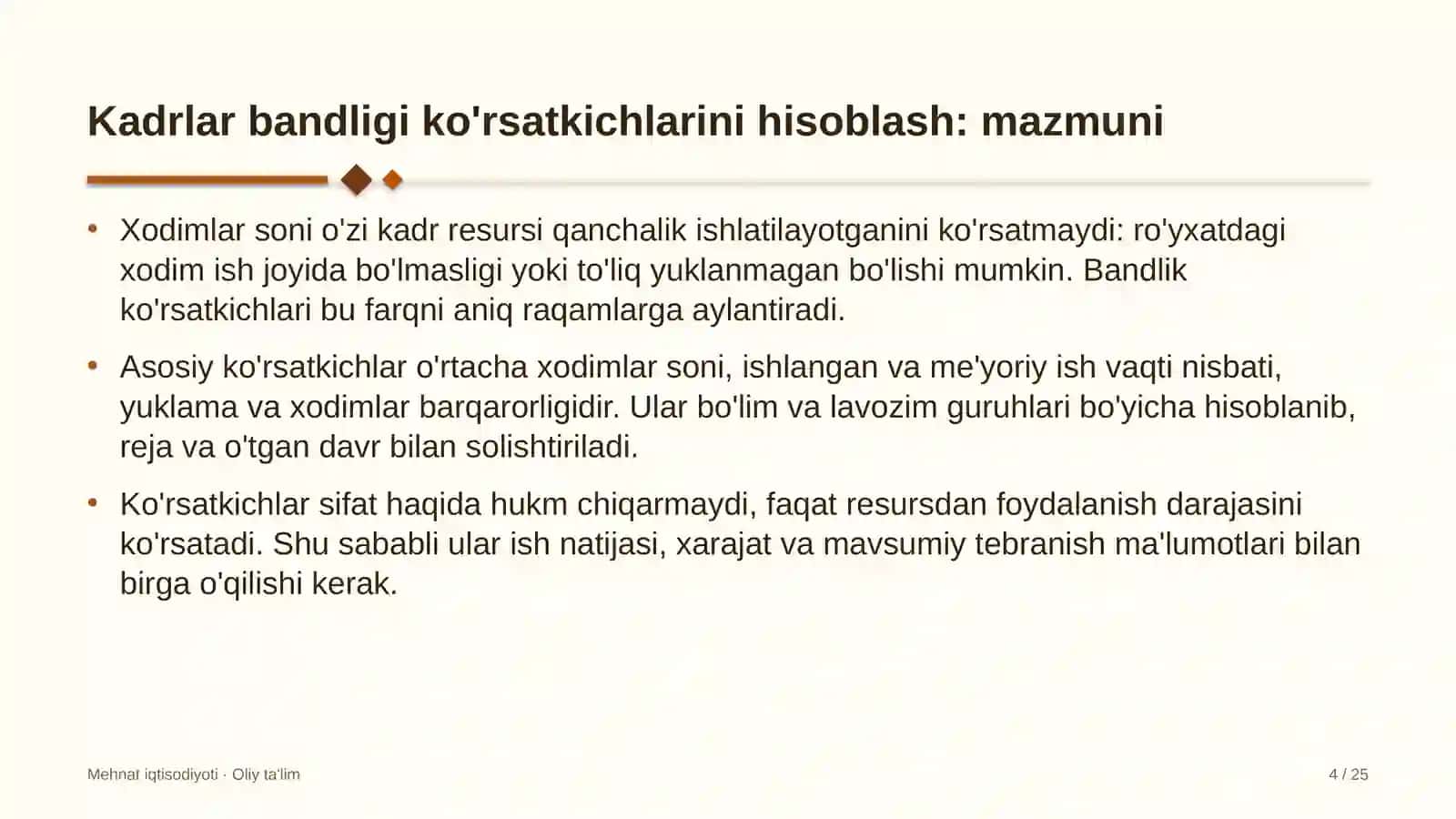 Dori vositalari ulgurji savdosida kadrlar bandligi ko'rsatkichlarini hisoblash 4