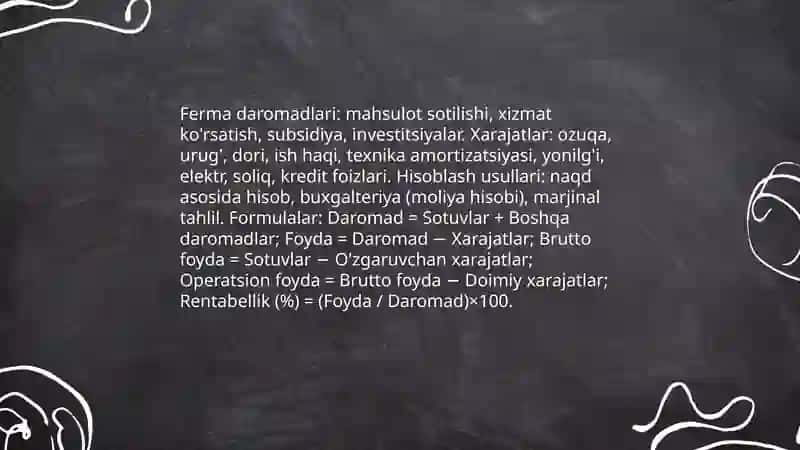 Fermalarni hisoblash usullari 4