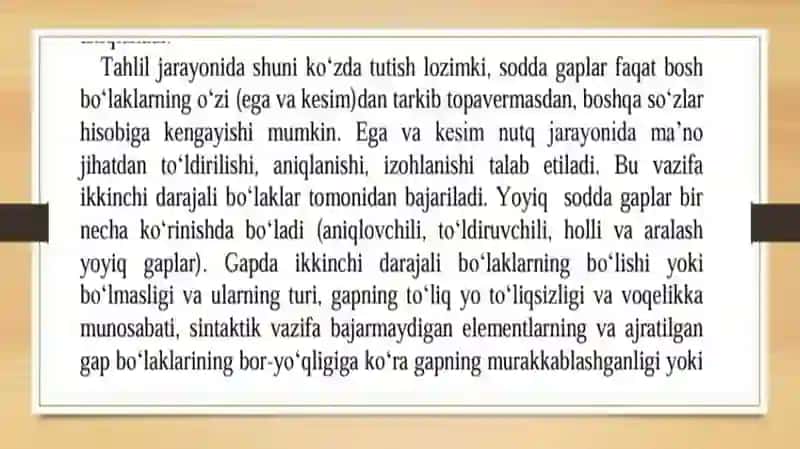 Sodda gap tahlili 4